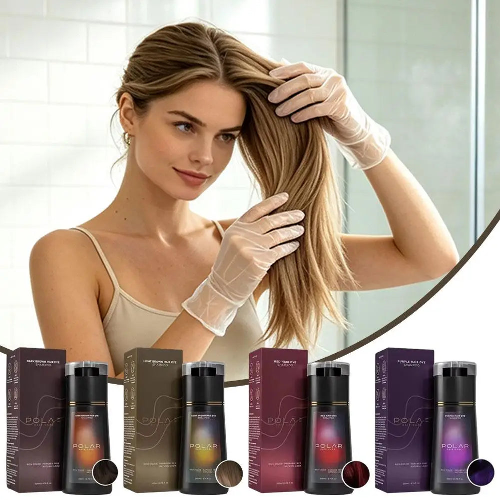 200ml 4 Colors Hair Dye Shampoo For Gray Hair For Women Men ﻿Premium Natural Hair Dye Kit Semi Permanent Hair Dye Shampoo Black