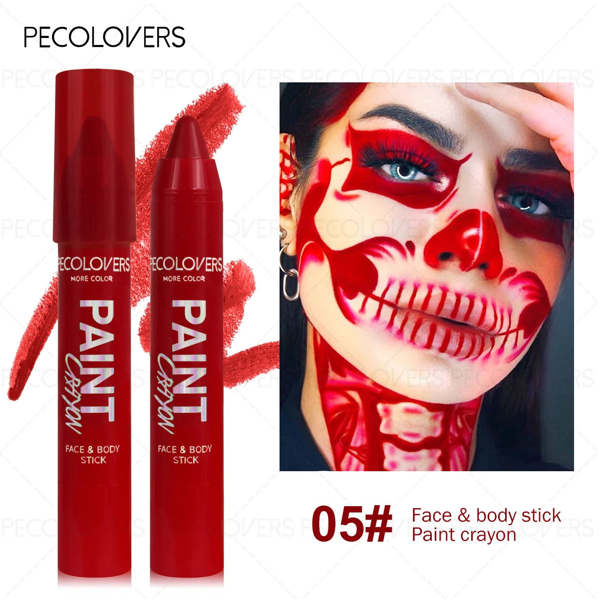 1Pc Body Painting color pen, Halloween Makeup Pen, Cream Like, Waterproof, Easy to Color, Carnival/Mardi Gras/Masquerade