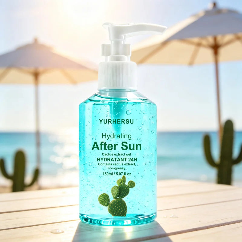 Soothing After Sun Gel，Daily Soothing Gel with Aloe Vera for Face and Body, Refreshing After-Sun Care