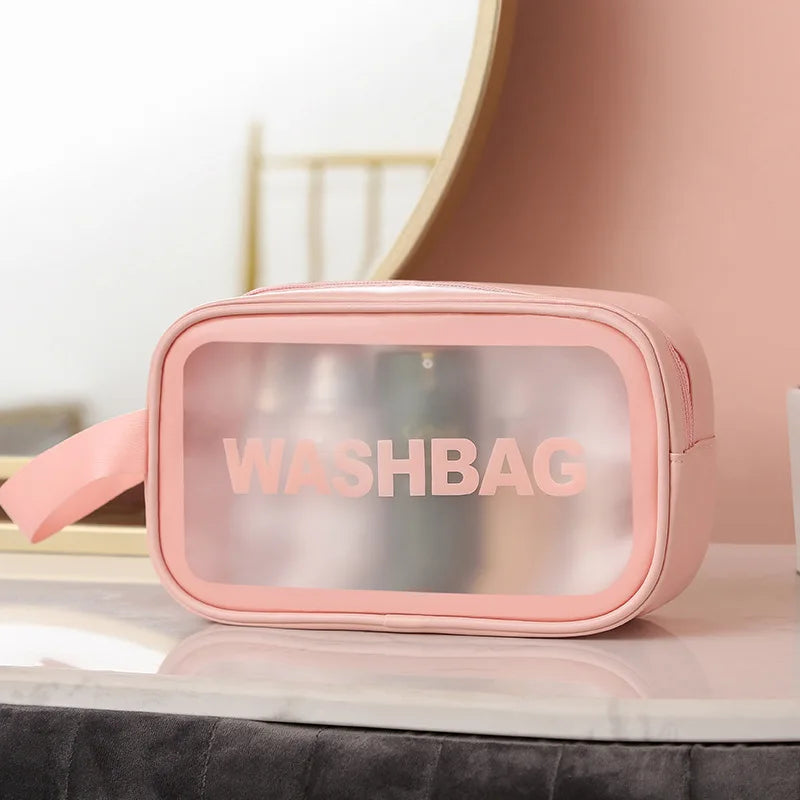 New Transparent Makeup Bag Set Toiletry Organizer Washbag for Women Portable Toiletries Pouch Travel Essential Cosmetics Bag