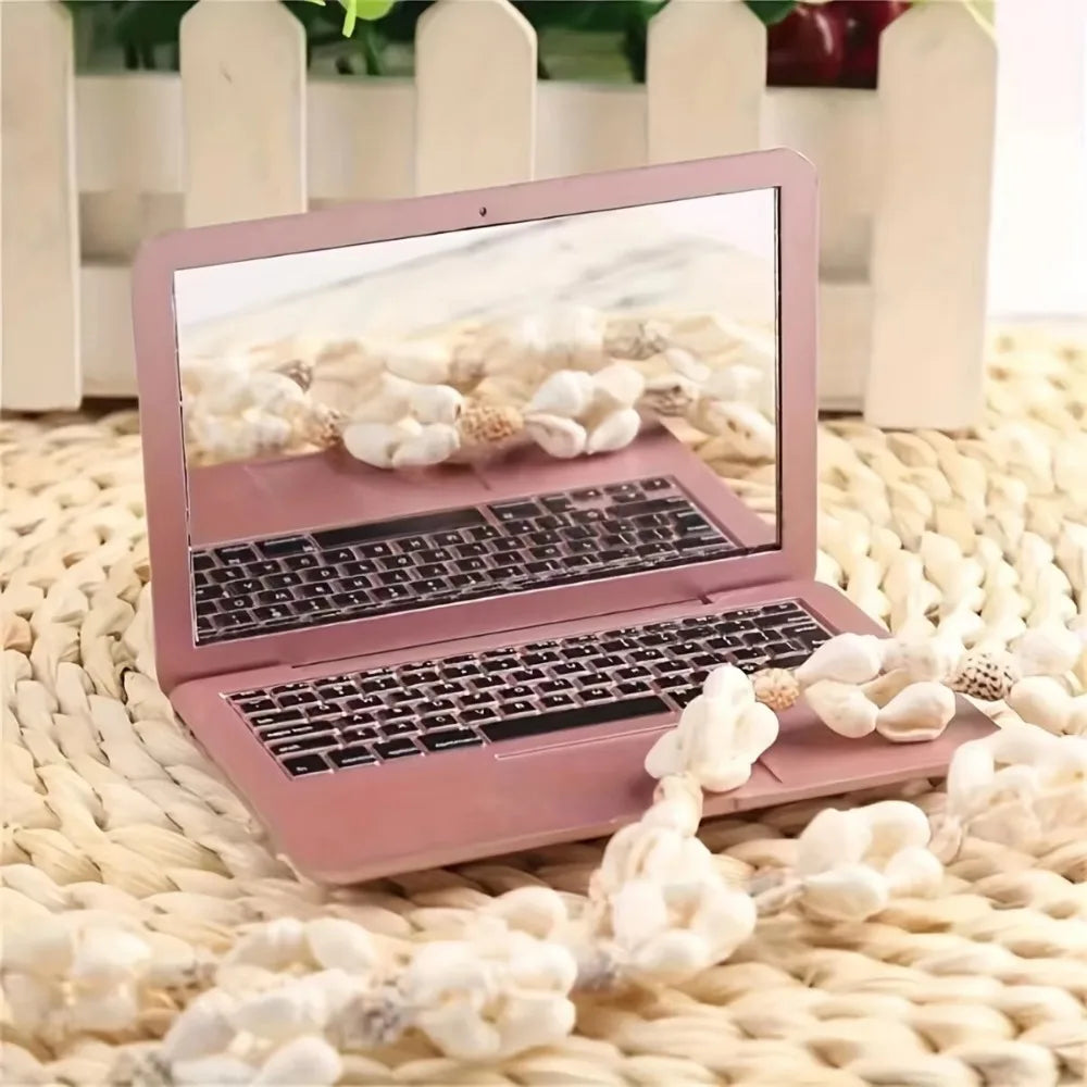 Creative Portable Mini Computer Mirror High Quality Foldable Makeup Mirror Laptop Shape Pocket Mirror Beauty