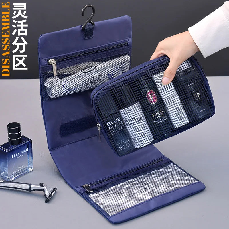 Foldable Toiletry Bag Organizer Hanging Storage Bags Bathroom Makeup Case Cosmetic Bag For Business Men Travel Organizers