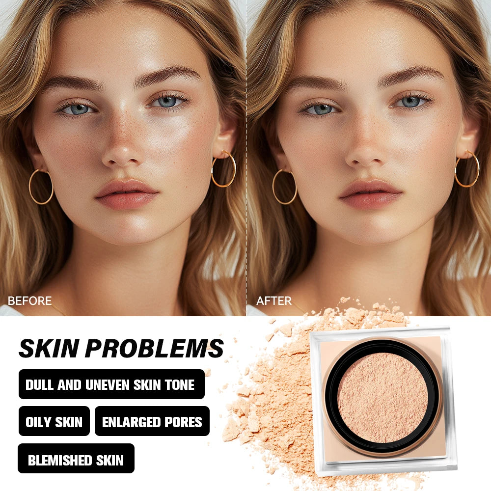 Foundation Stick & Loose Setting Powder Water-Resistant Longwear Full Coverage Oil-Control Beginner Makeup Set Christmas Gift