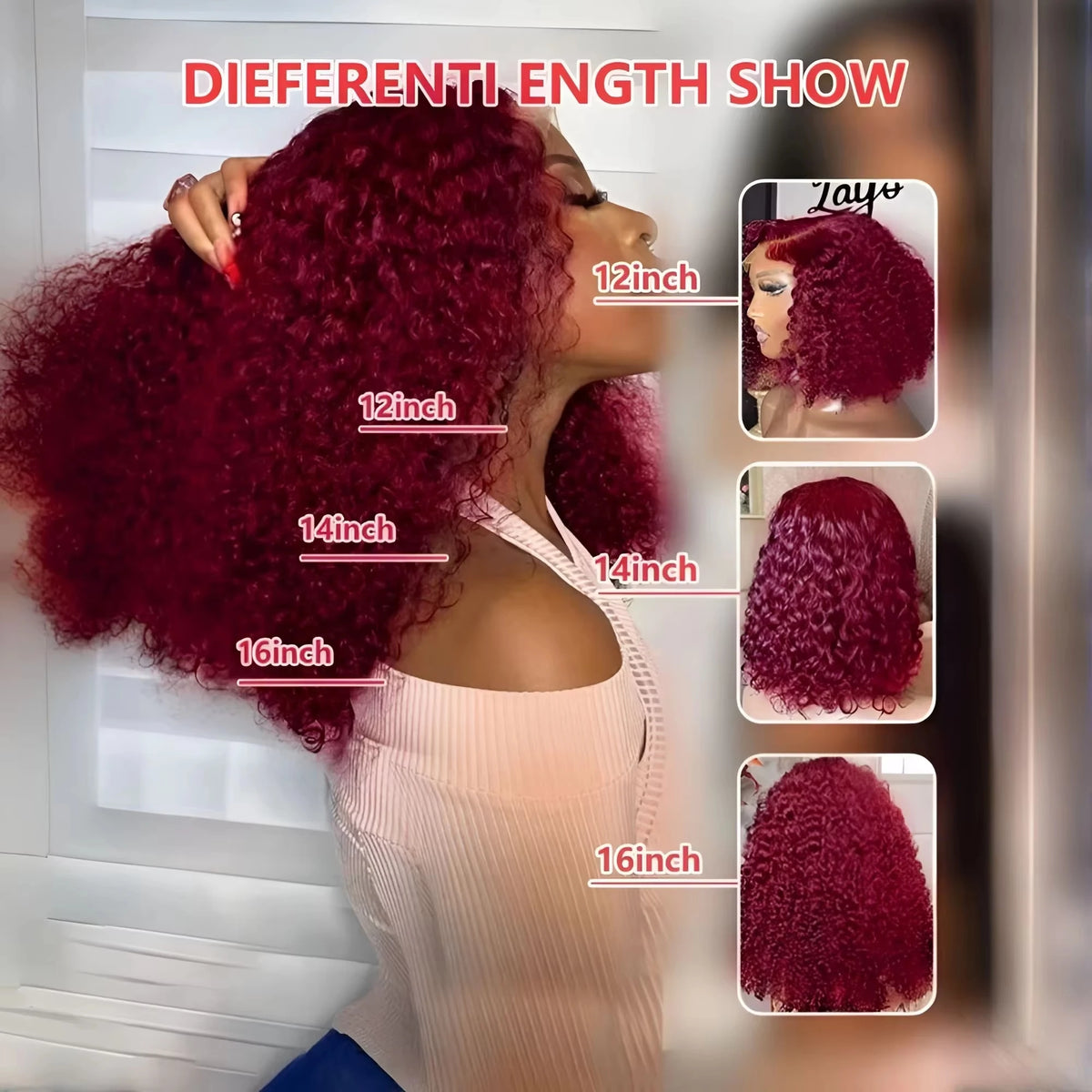 180 Density Burgundy 99J Short Bob Wigs Deep Wave 13x4 HD Lace Front Human Hair Wig Water Deep Curly Glueless Lace Closure Frontal Wig