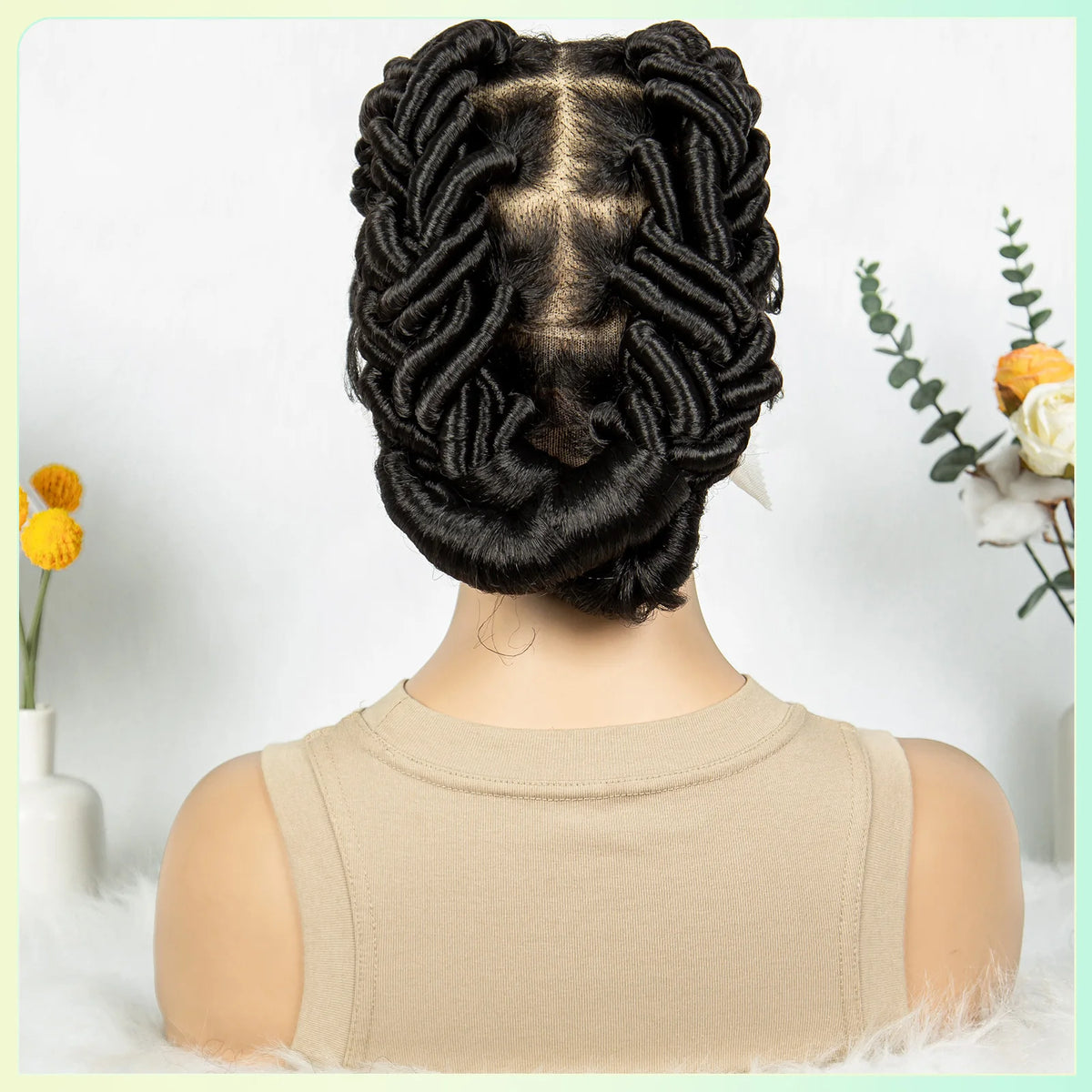 Full Lace Braided Wigs Crochet Twisted Wigs Synthetic Knotless Cornrow Transparent Lace Front Wigs for Black Women