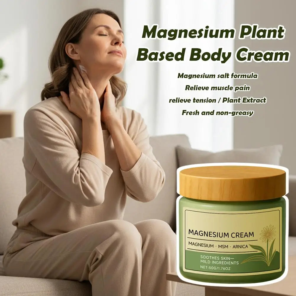 50g Natural Plant Hydrating Moisturize Cream Magnesium MSM Arnica Body Butter Non-Greasy Gentle Daily Barrier Repair Face Cream