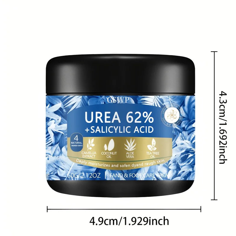GSWP Urea Salicylic Acid Hand & Foot Moisturizing Cream, Containing Aloe Vera & Tea Tree Oil, Nourishes Dry Skin. 60g/120g