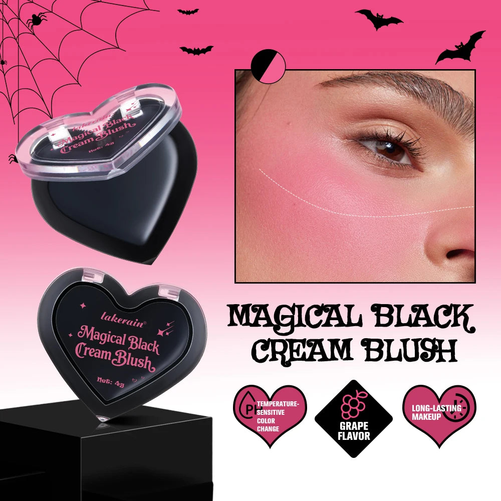 Halloween Gothic Makeup Set 5pcs Lip Stain Dark Cream Blush Eyeshadow Stick Glitter Eyeliner with Bag Cosplay Party Face Body