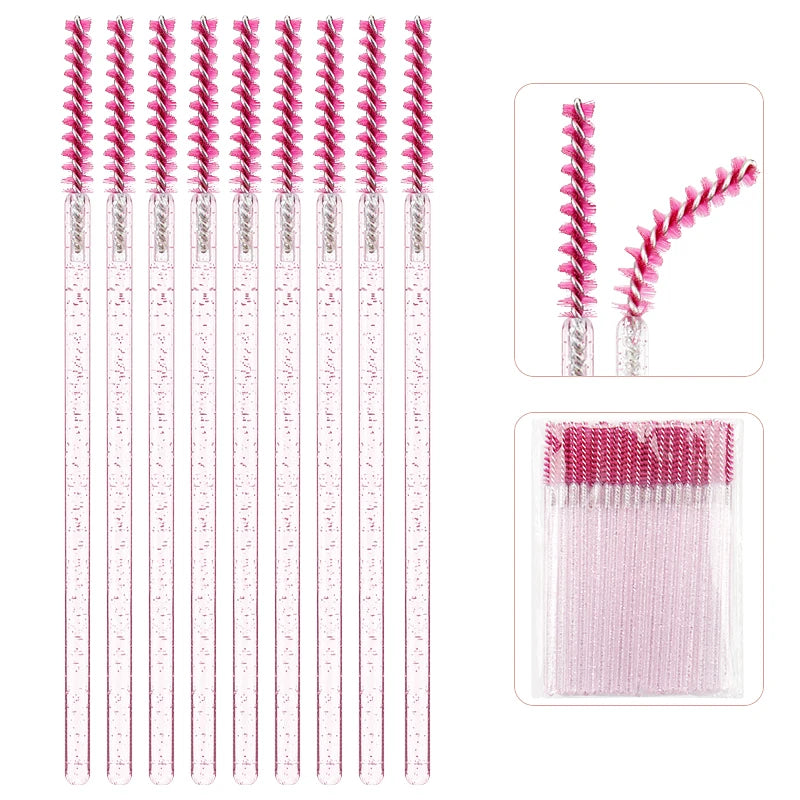 50pc Disposable Eyelash Makeup Brush Mascara Wands Micro Brushes Cosmetics Microbrush Eyebrow Applicator Lash Extension Supplies