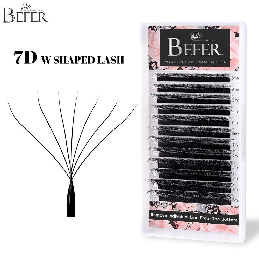 Befer Cilios YY/3D/4D/5D/6D W Shaped Fake Eyelashes Extension Technologic Fiber High Quality Soft Natural Professional