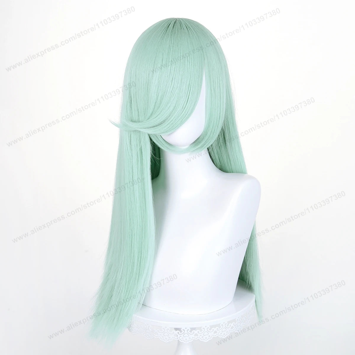 60cm Long Straight Cosplay Synthetic Wig With Bangs Golden Yellow Green Blonde Purple Heat Resistant Hair Anime Wigs + Wig Cap