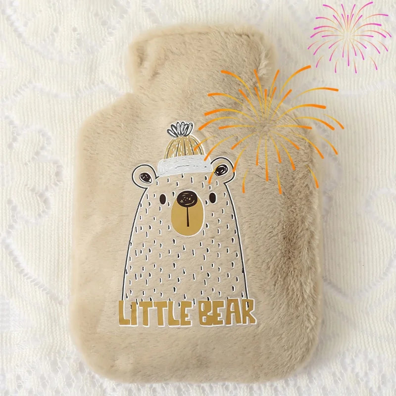 Kawaii Hot Water Bags Cute Plush Rubber Hand and Foot Belly Warmer Explosion-proof Hot Water Bottles for Women Period Pain