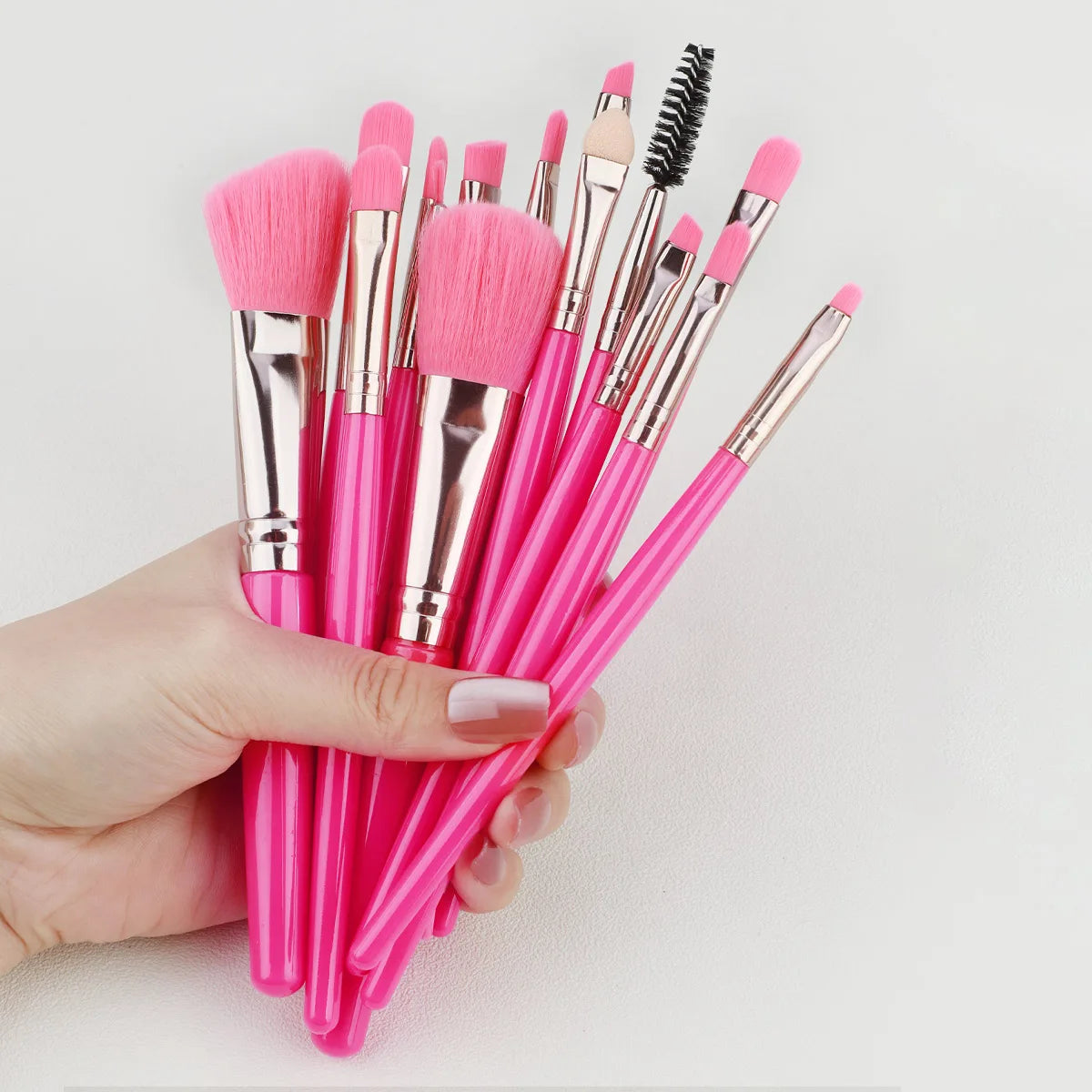 15pc Makeup Brushes Set Face Eyes Make Up Brush Eyelash Eyeshadow Eyebrow Eyeliner Foundation Powder Blush Highlight Lips Brush