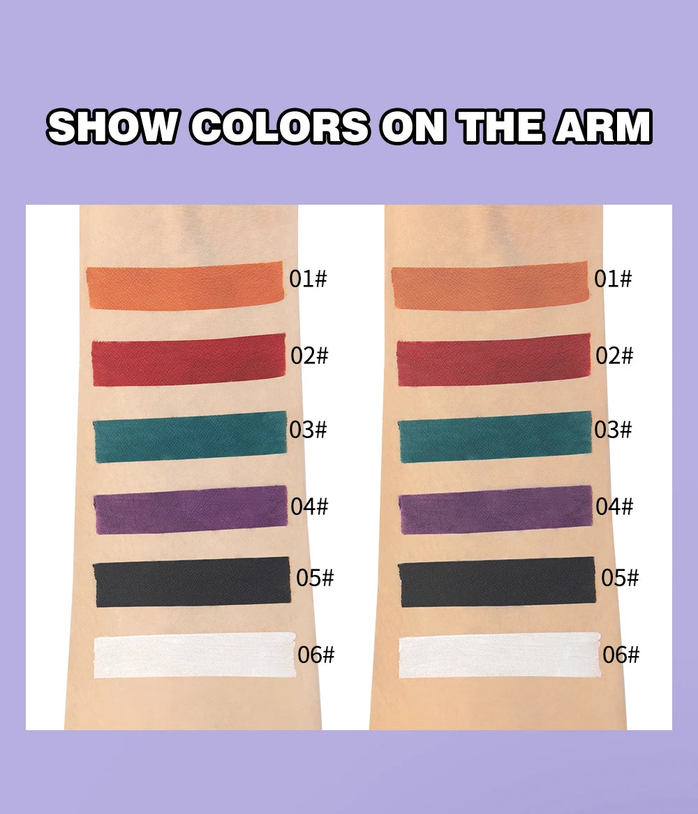 QIBEST 6Pcs/Set Waterproof Liquid Lipstick Sexy Halloween Lip Stick Matte Velvet Black Lipsticks Red Orange Lip Makeup Labiales