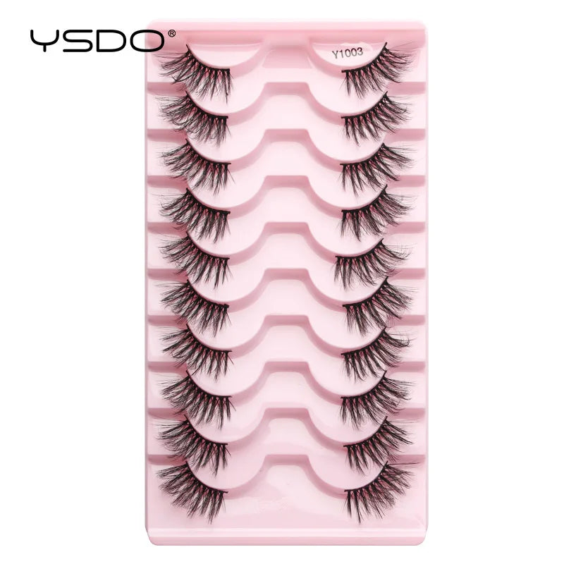 YSDO 5/10 Pairs Natural Eyelash Extension Hand Made Maquilagem Fluffy Fake Half Lashes Soft 3D Mink Lashes Makeup Faux Cilios