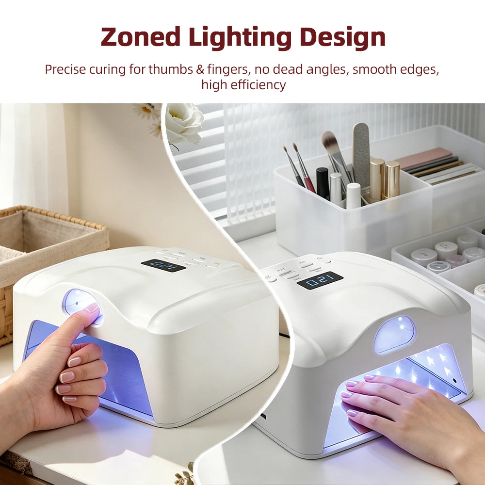 Dual Use Nail Lamp Cordless Manicure Dryer Wireless UV Light 78LEDs Fast Nail Gel Curing Smart Auto Sensor With Single Thumb Nai