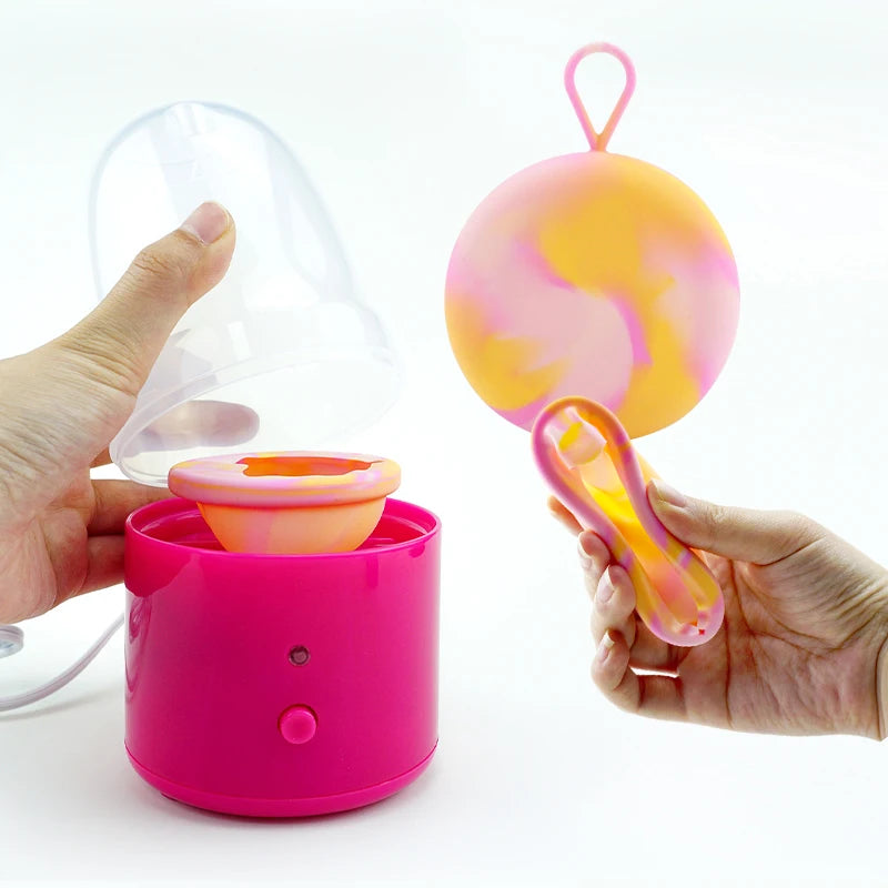 Menstrual Disc Menstrual Cup Set With Electric Sterilizer Storage Case Medical Silicone Period Female Health Care Products