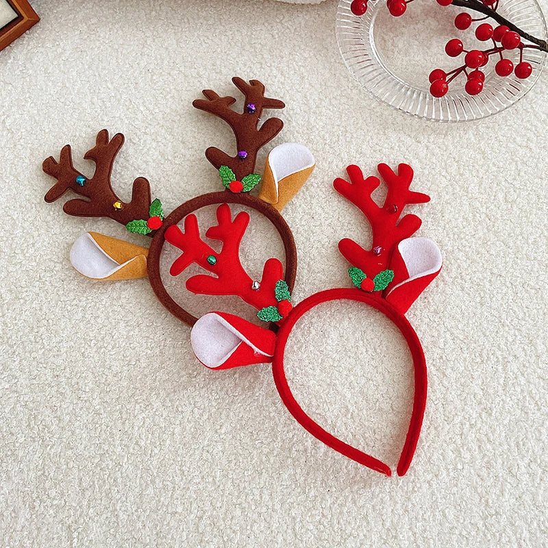 Cartoon Christmas headbands, Christmas decorations, party gifts, Christmas antlers Cute deer antler hair clip with bangs