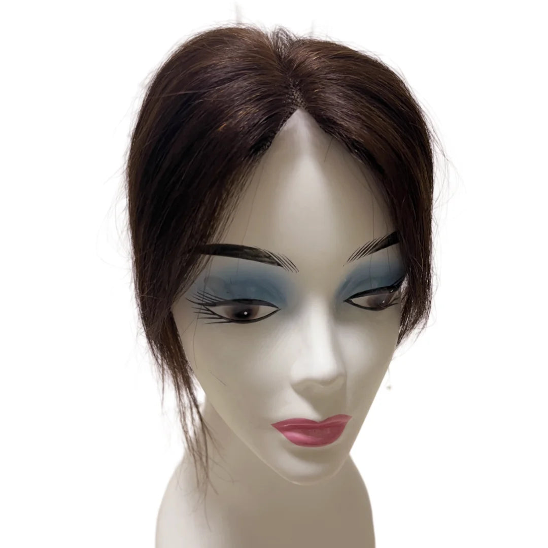 Ultra-Thin Mesh Hair Toppers 8x11cm Clip-In Bangs Hairpiece for Women Fluffy Real Hair Increase Volume Cover White Hair
