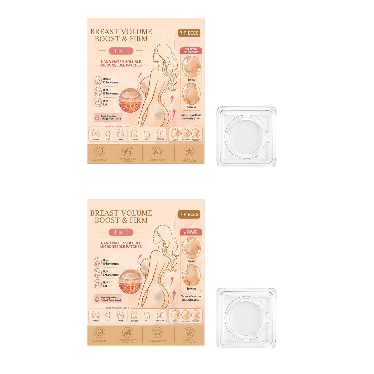 Body Care Patch Bust Hip Targeted Skin Hydrating Supply Improve Skin Smoothness Flexible Breathable Material Mild Adhesive