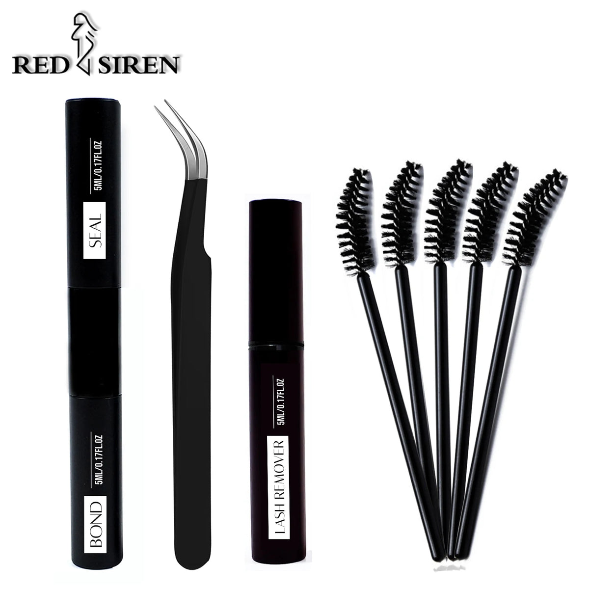 Lash Cluster Glue Bond and Seal Kit with Lash Glue Remover and Tweezers and Lash Brush for Lash Extension Clusters Makeup Tool,