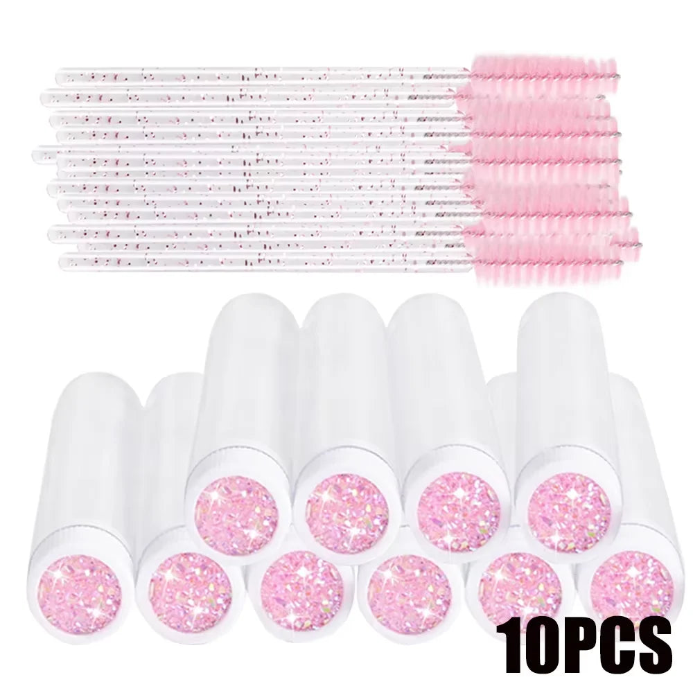 10/25Pcs Christmas Eyelash Brush Tubes Lash Extension Mascara Brushes Wand Eyebrow Comb Spoolies Container Applicators Tools