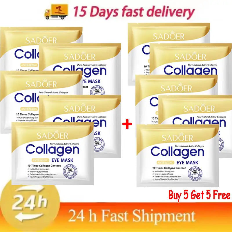 Collagen Eye Mask Firming Lifting Eye Patches Anti Dark Circles Eye Bags Fade Fine Lines Hyaluronic Acid Moisturizing Skin Care