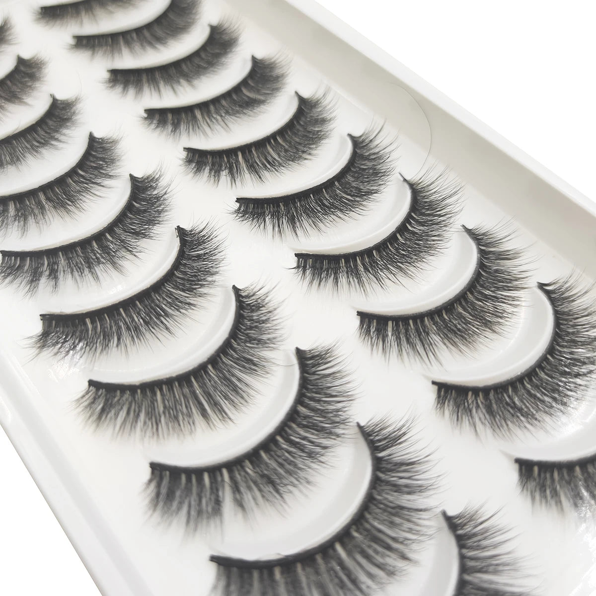 10 Pairs Natural 3d Mink Lashes Soft False Eyelashes Cross Messy Dense Eye Lashes Extension Makeup Faux Cils Cat Mini