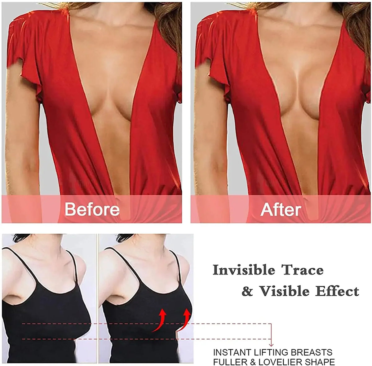2/4PCS  Silicone Lift Up Bra Sticker Adhesive Invisible Bras Chest Patch for Women Reusable Chest Breast Petals Pads
