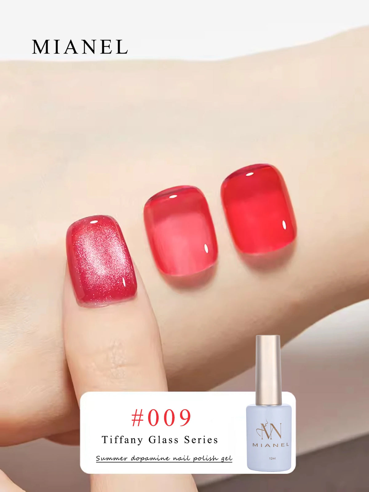 MIANEL 12ML Candy Glass Gel Nail Polish Set Ice-Clear Dopamine Spring Nails Fantasy Nail Art 1-10 Pcs