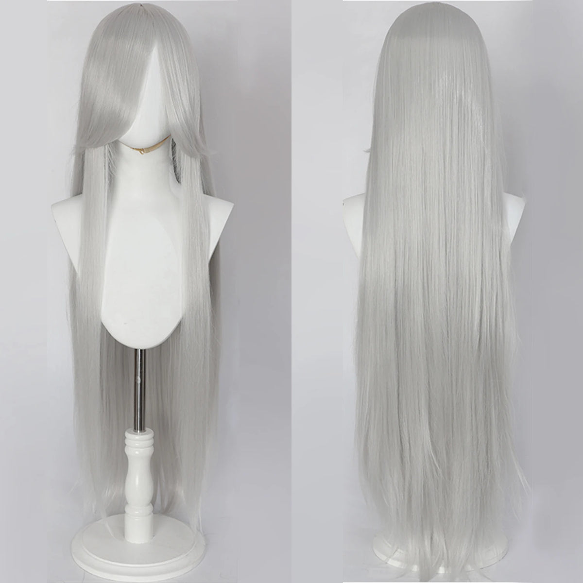 100CM Long Straight Wig With Bangs Synthetic Cosplay Wig For Women Pink Purple Cosplay Wigs For Halloween Party