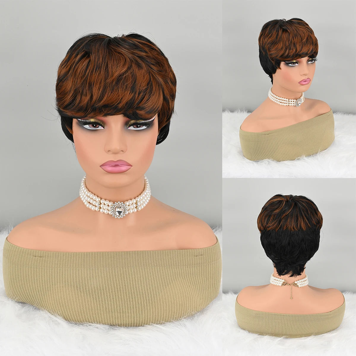 Curly Wigs Pixie Short Wigs for Black Women Short Natural Curly Wigs for Black Women Short Synthetic Layered Synthetic Wigs