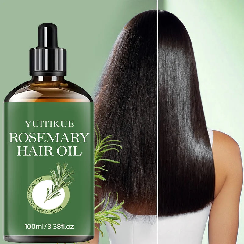 YUITIKUE 100ml Rosemary Hair Oil, Natural Nourishing Scalp Serum, Strengthening Hair, Frizz Control & Shine Boost for Daily Care