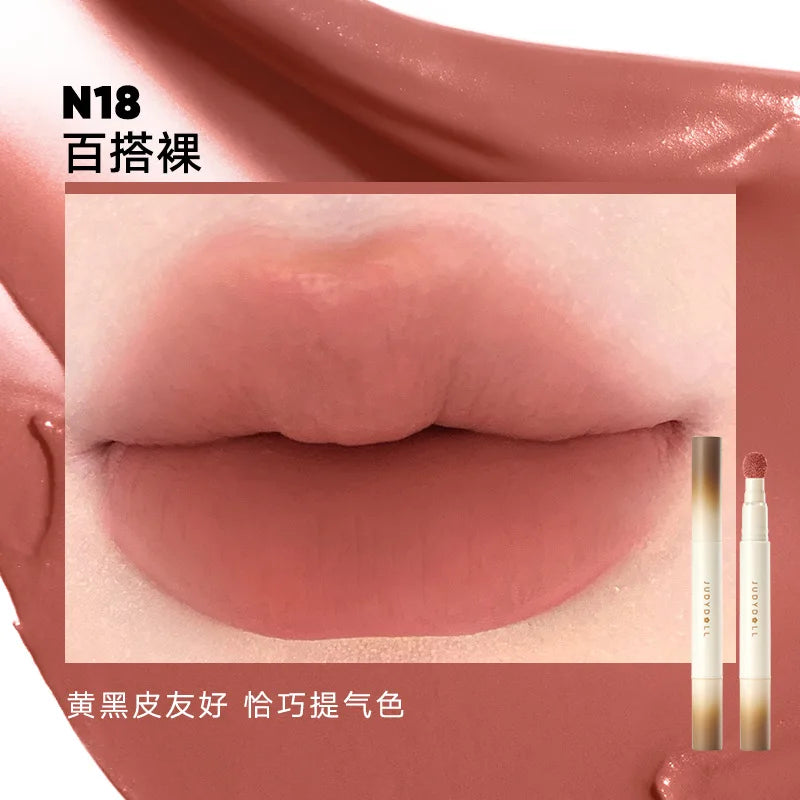 Judydoll Hydrating Non-sticky Lip Powder Cream Cushion Lipstick Matte Lip Stain White Lipsticks Light Lines Lip Clay Cosmetics