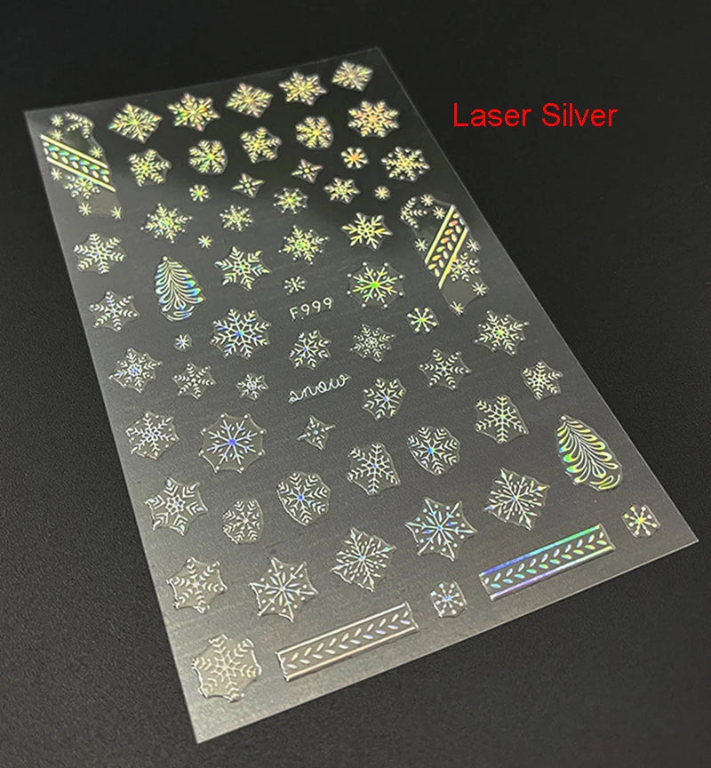 3d Nail Art Stickers Winter Christmas Trees Snow Mountains Xmas Snowflakes Decals For Nails Decoration Manicure Salon Beauty