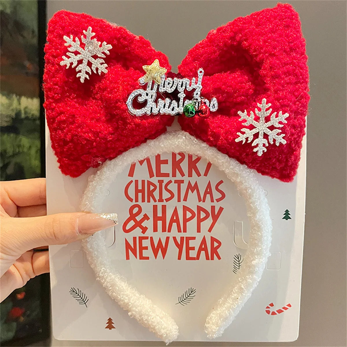 New Christmas hair accessories, headbands, forest-style reindeer headbands, hair clips, Christmas headband gifts, red reindeer a