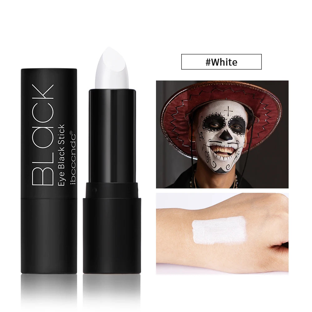 Black Eye Face Body Paint Stick Cream Eyeblack Tube Black Body Painting Sticks for Halloween Cosplay Joker Makeup
