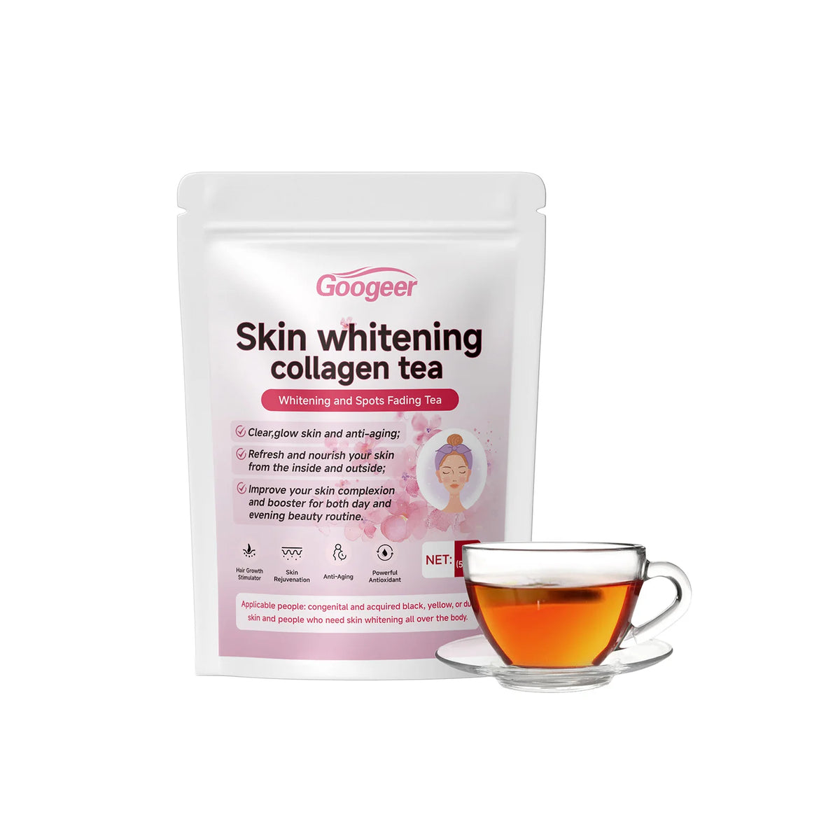 Rose Herbal Suppplement with Hawthorn Cassia Seed Poria Daily Beauty Wellness Blend 70g 14 Bags