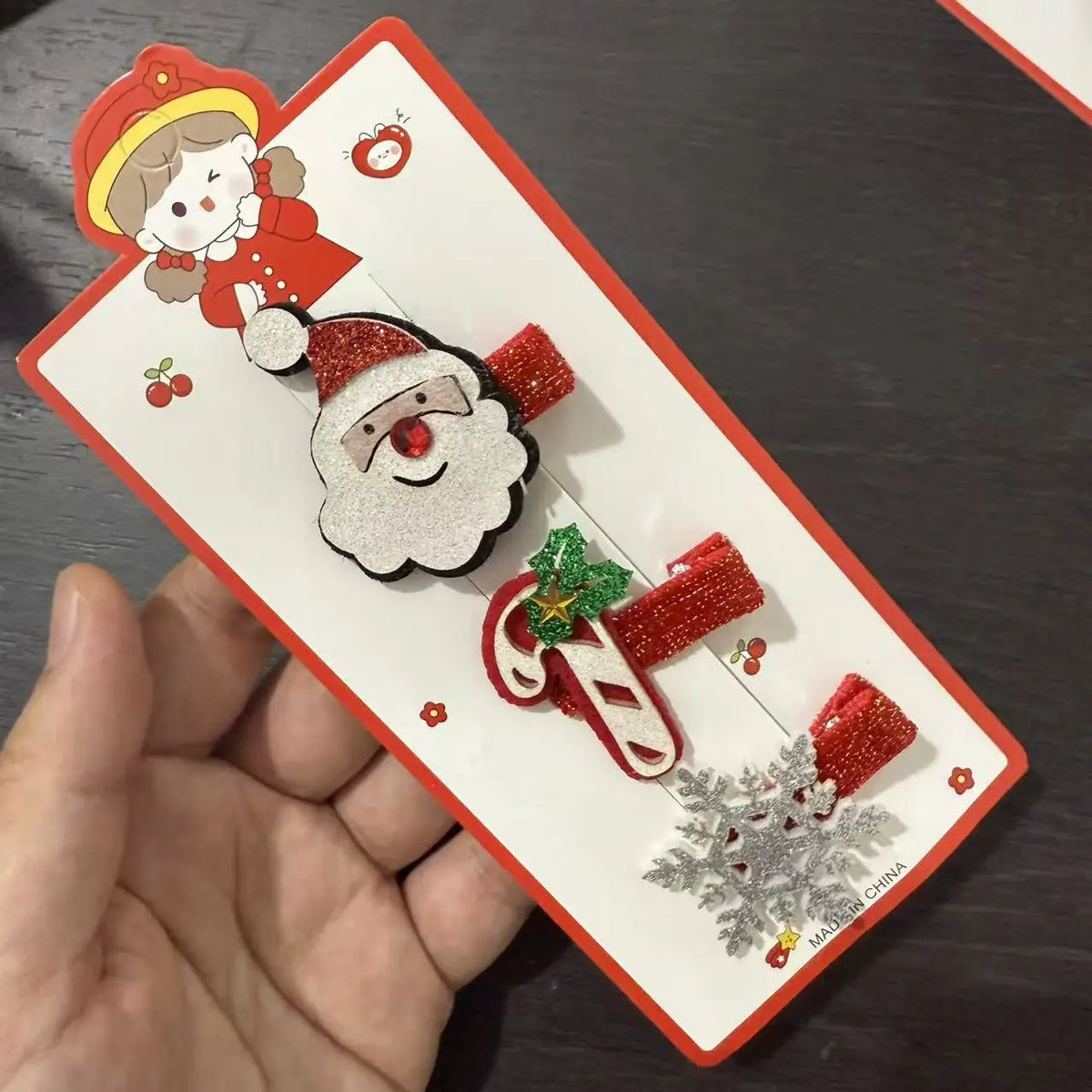 Cute Christmas New Year Hairpins Set Children Girls Gift Bangs Hair Clips Pins Accessories Hairclip Headwear Headdress Ornament