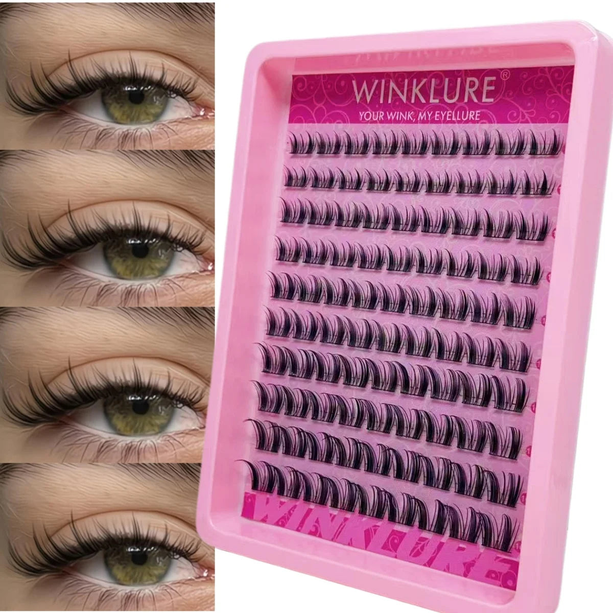 WINKLURE Clusters of False Eyelashes, 8-16Mm, Natural And Thin, Reusable, Perfect for Halloween, Christmas, Valentine'S Day Gift