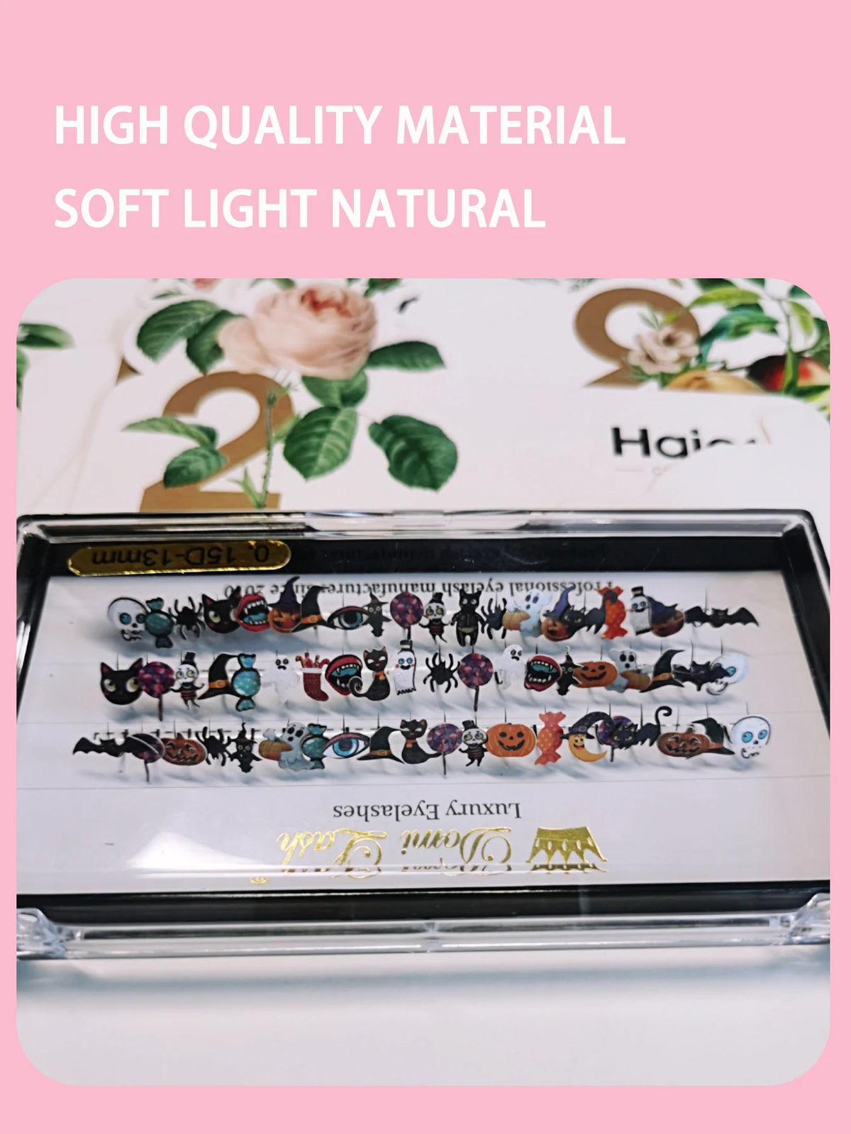 D Curl 60 Pcs 3D Halloween Cosplay Eyelash Extension New Fashion Christmas Glitter Soft Mink False Eyelash Individual Lashes