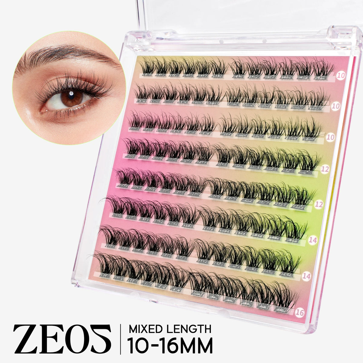 VYRILA Self Adhesive Cluster Lashes Glue-Free DIY Individual Eyelash Extension Natural Soft Lashes No Glue Needed Segmented Lash