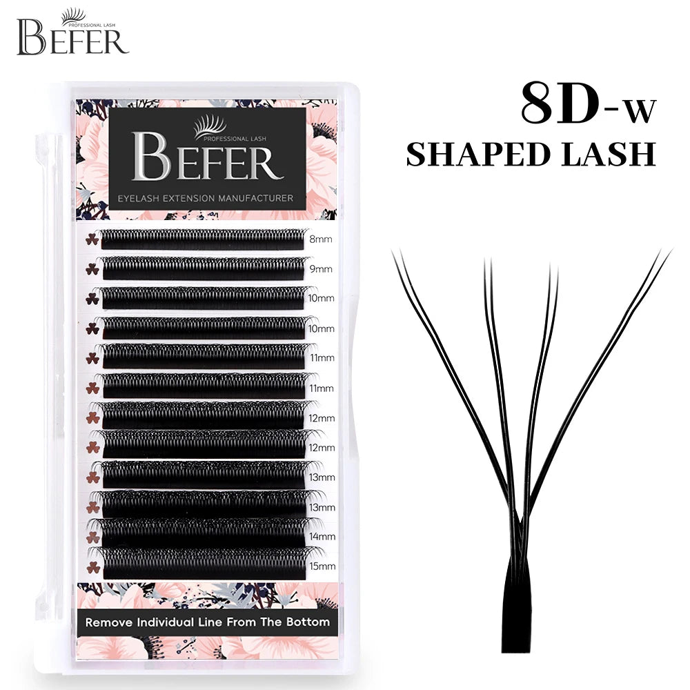 Befer Cilios YY/3D/4D/5D/6D W Shaped Fake Eyelashes Extension Technologic Fiber High Quality Soft Natural Professional