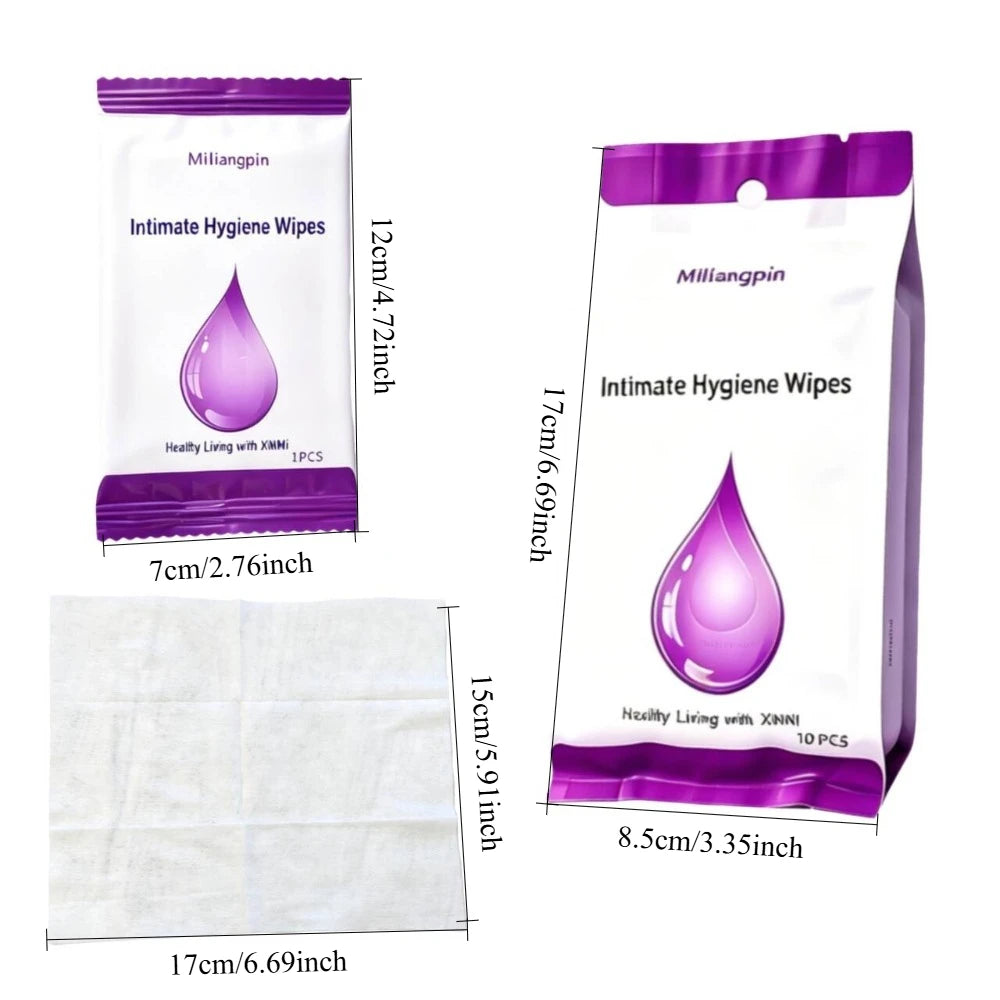Portable independent single-pack feminine intimate wipes; sports; period cleaning and soothing; daily intimate care essentials
