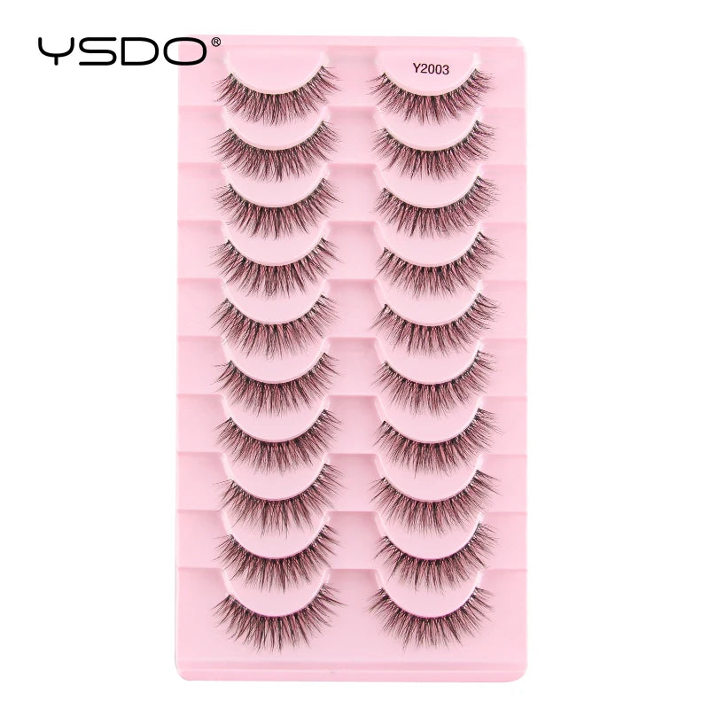 YSDO 5/10 Pairs Natural Eyelash Extension Hand Made Maquilagem Fluffy Fake Half Lashes Soft 3D Mink Lashes Makeup Faux Cilios