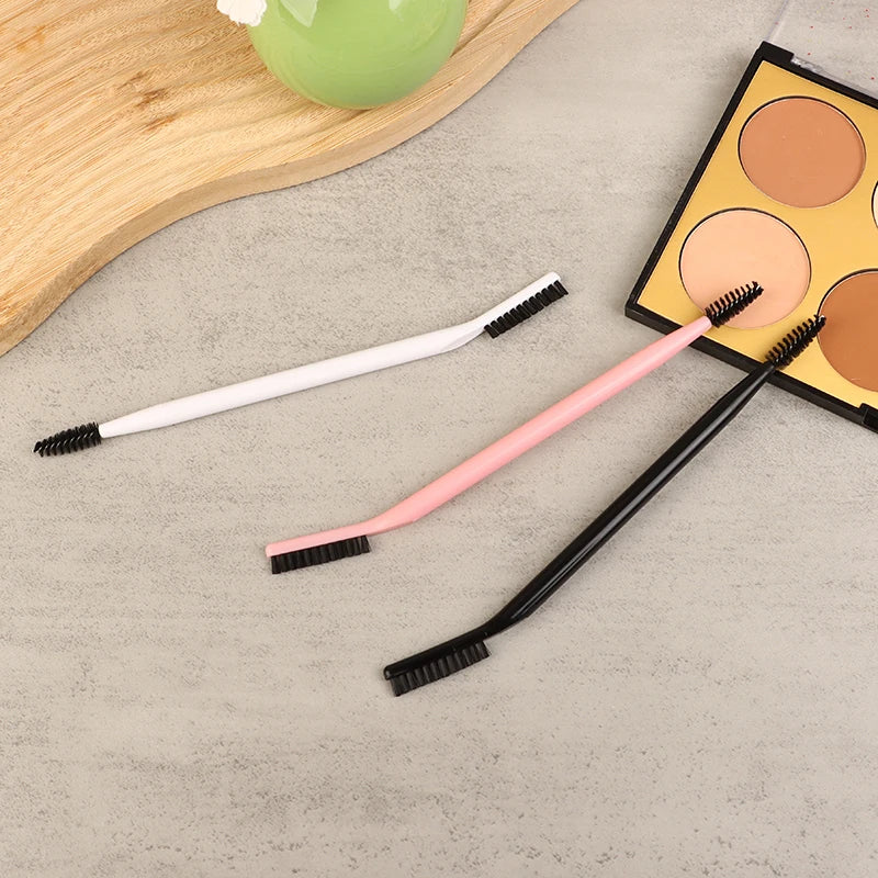 Double Headed Eyebrow Brush Eyelash Comb Reusable Salon Makeup Tool For Brow Grooming Eyelash Shaping