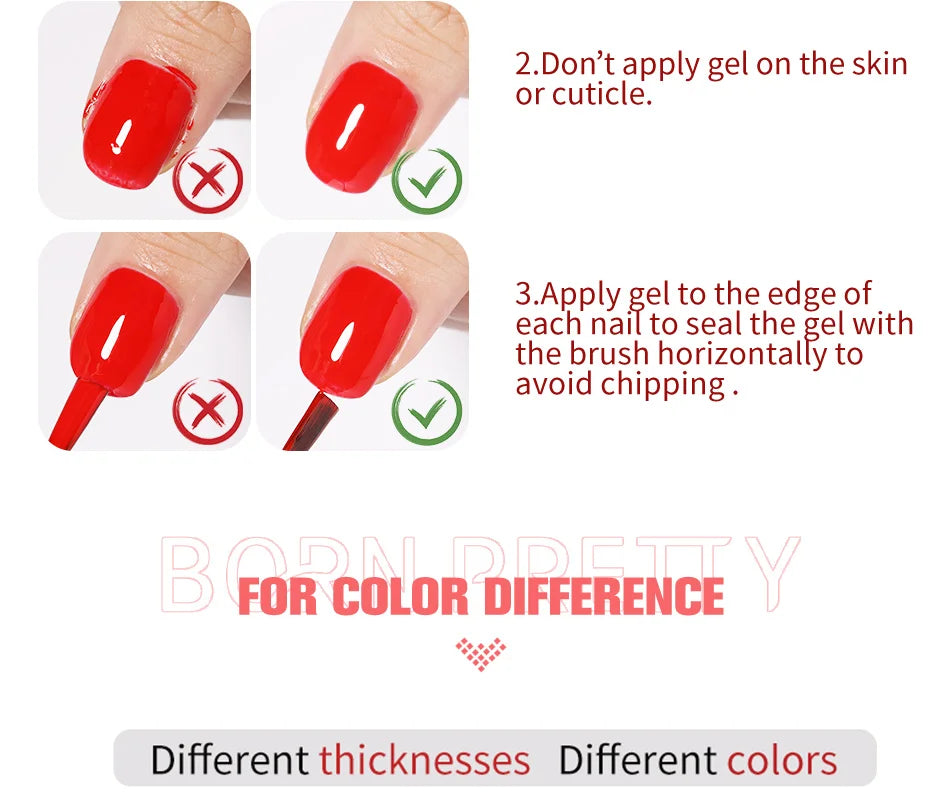 BORN PRETTY Milky Pink Rubber Base Gel Nail Polish Glitter 15ml Semi-Permanent Varnish Soak Off Self Leveling UV LED Gel