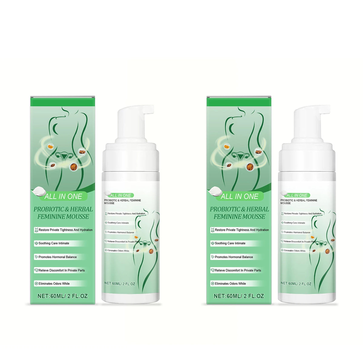 Herbal Women Private Part Care Mousse Gentle Cleanse Reduce Odor Ph Balance Anti-Itching Hydrating Feminine Hygiene Care Product
