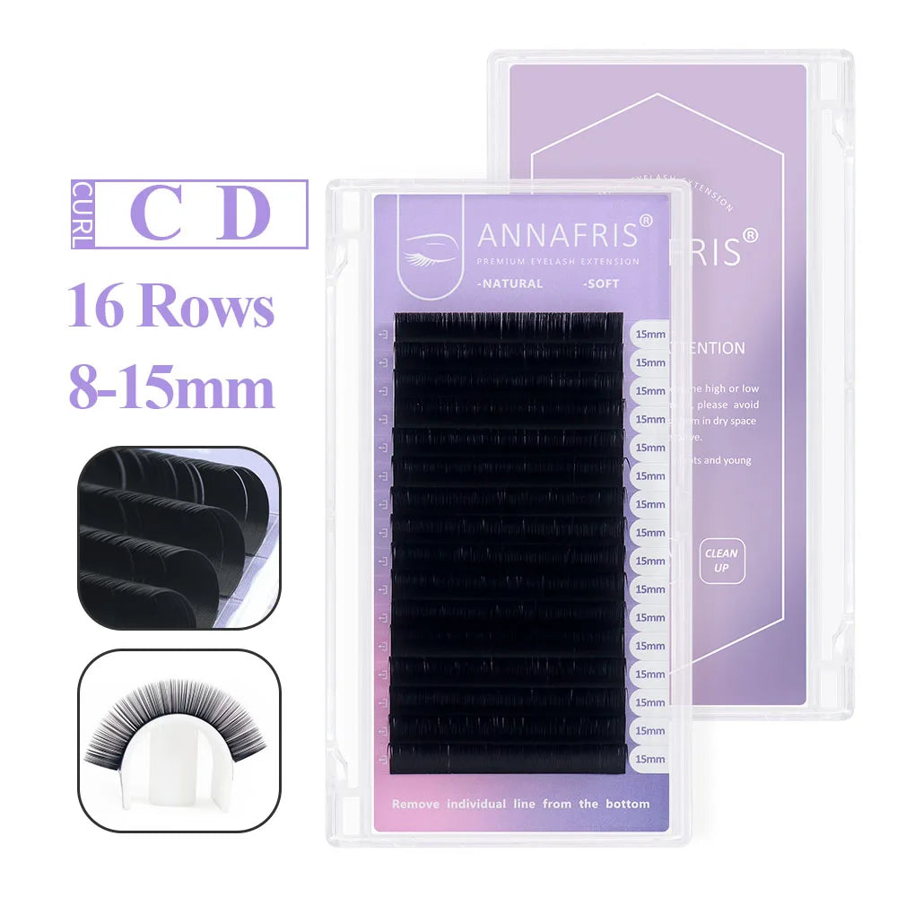 GLAMLASH Color Lash Purple Blue Brown Green Red White Pink Yellow Eyelash Extensions Individual False Colored Mink Lashes Makeup
