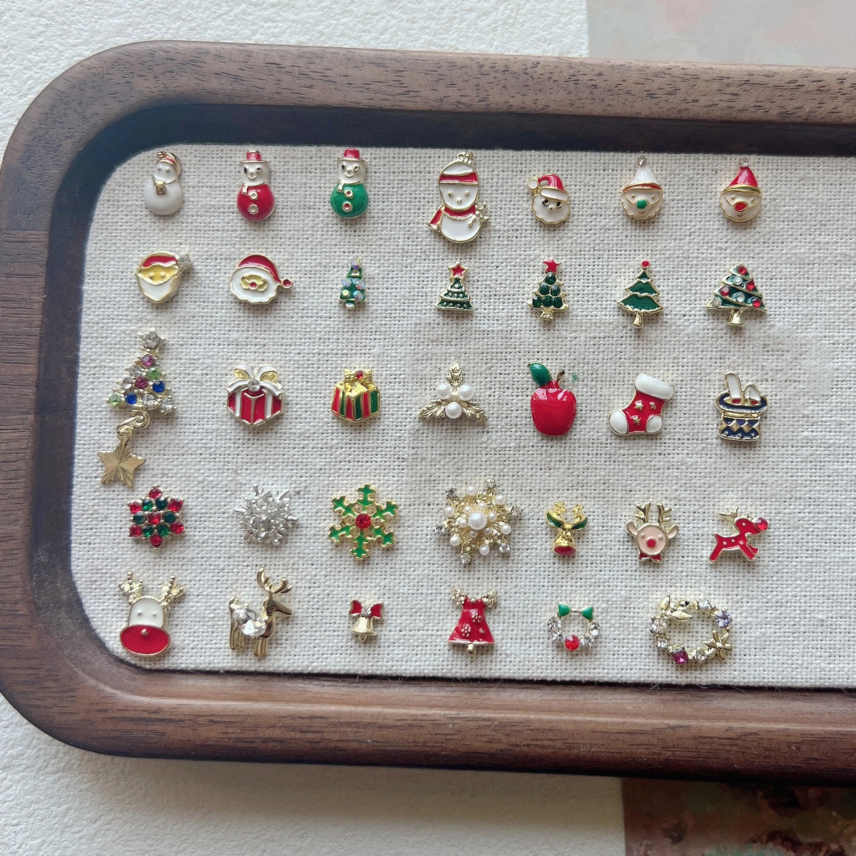 Nail Art Christmas Snowman Tree Gift Snowflake Deer Basic Design Deco Metal Charms Nail Deco Nail Art